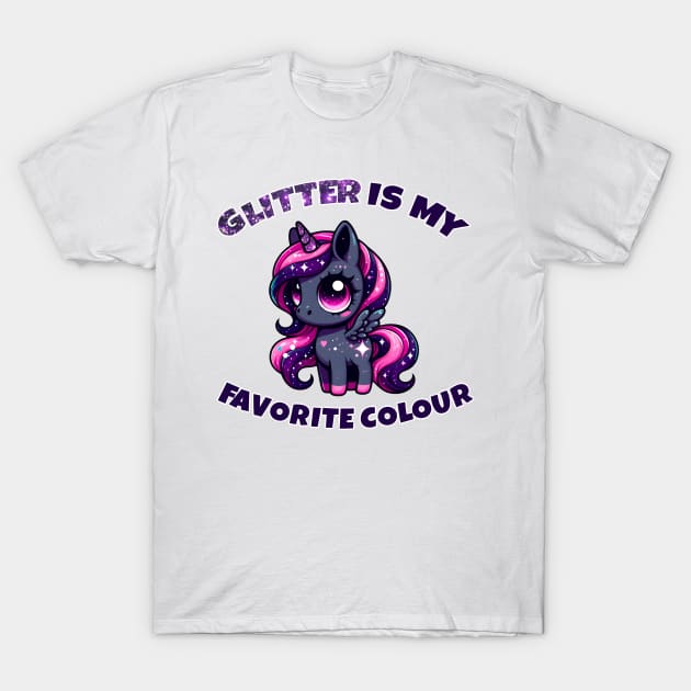 Glitter is my favorite colour cute pony unicorn T-Shirt by beangeerie